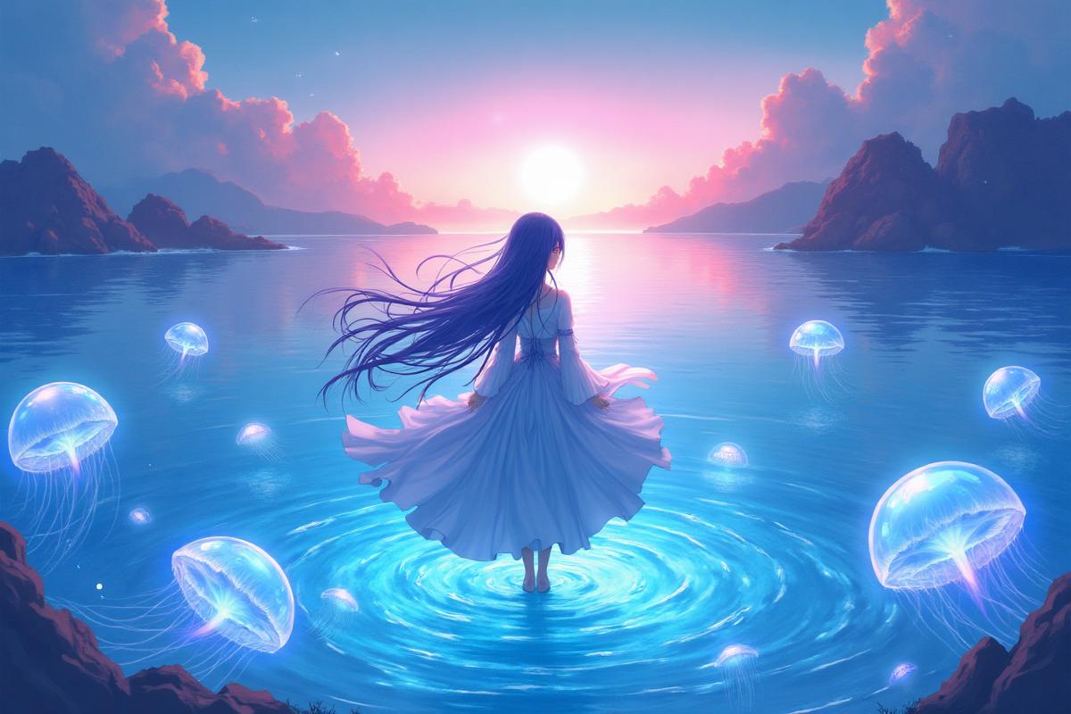 Personagem suporte com poderes de cura aquáticos